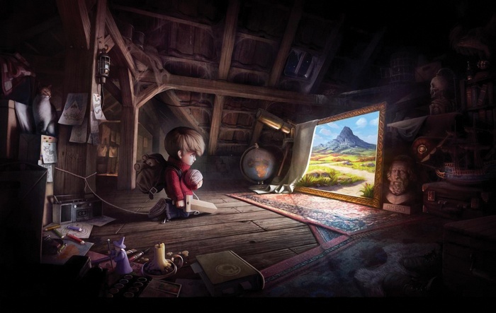 The Wormworld Saga: Boy in Attic Gazing at Landscape Painting