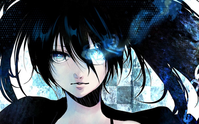Black Rock Shooter with blue glowing eye