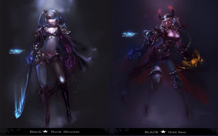 Black Rock Shooter and Black Gold Saw