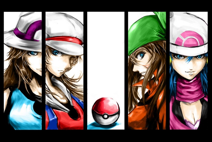 Pokémon Trainers and Poké Ball Collage
