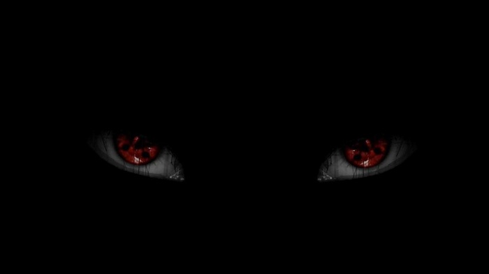 Sharingan eyes from Naruto Shippuden on black background