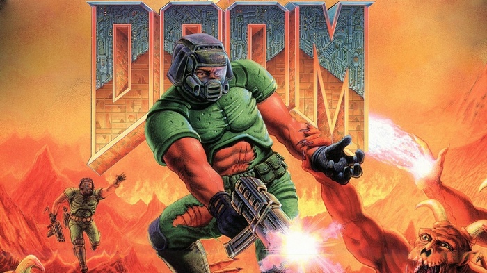 Doom video game cover art