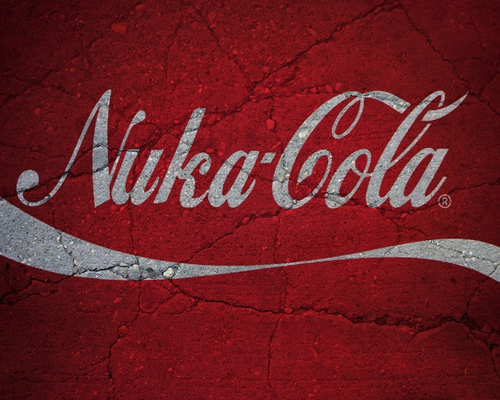 Nuka-Cola Logo on Cracked Red Surface