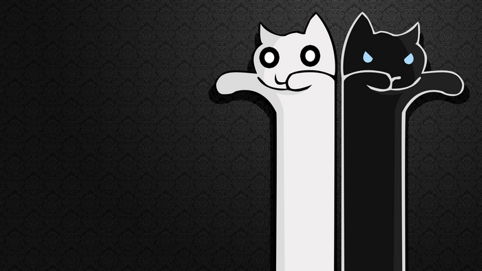 Minimalist black and white cats artwork