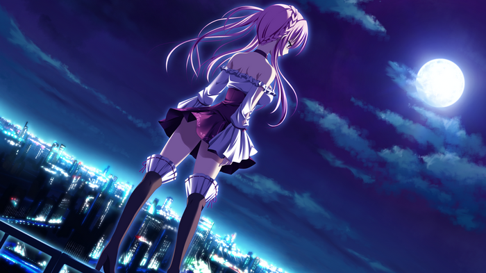 Nanami Naru from Gensou no Idea at night