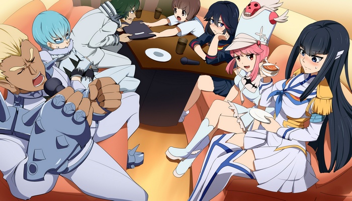 Kill la Kill characters gathered on a couch