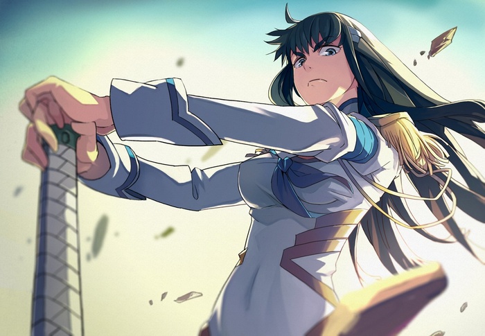 Satsuki Kiryuin holding a sword