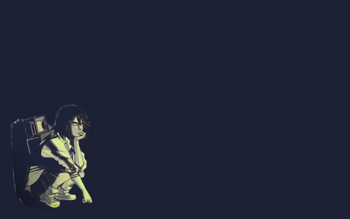 Matoi Ryuuko from Kill la Kill crouching