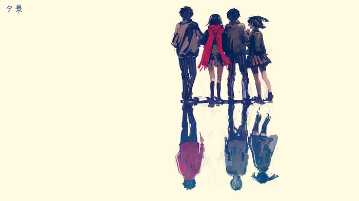 Kagerou Project characters reflected in water