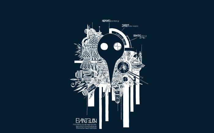 Evangelion Unit-01 stylized illustration with text