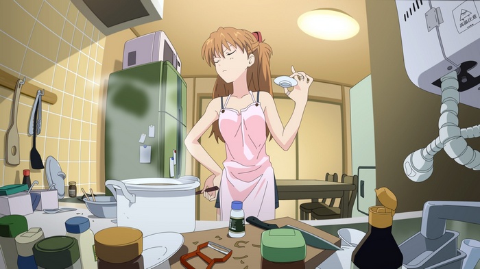 Asuka Langley Soryu in a Kitchen