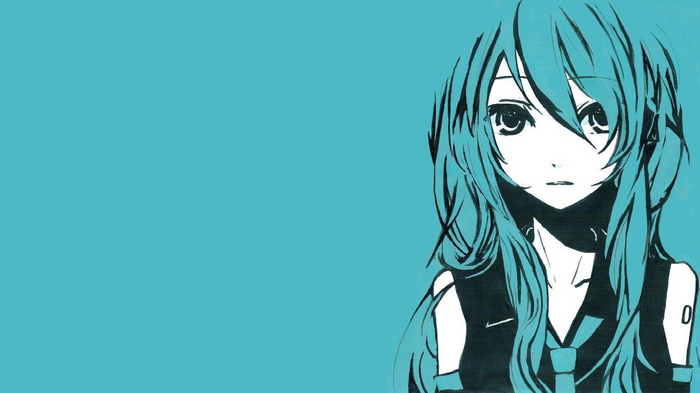 Hatsune Miku anime girl with blue hair