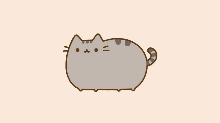 pusheen, cat, artwork, minimalism
