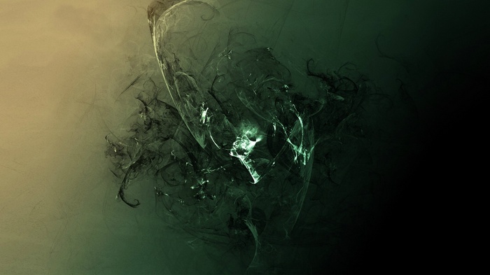 Abstract digital art with green and beige tones