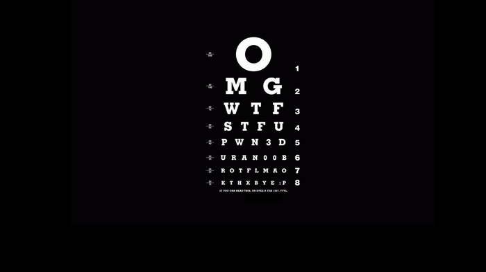 Eye chart with letters and numbers