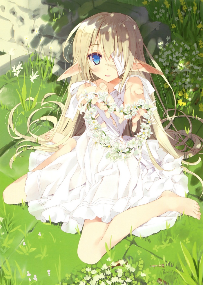 anime girls, anime, elves, dress, original characters