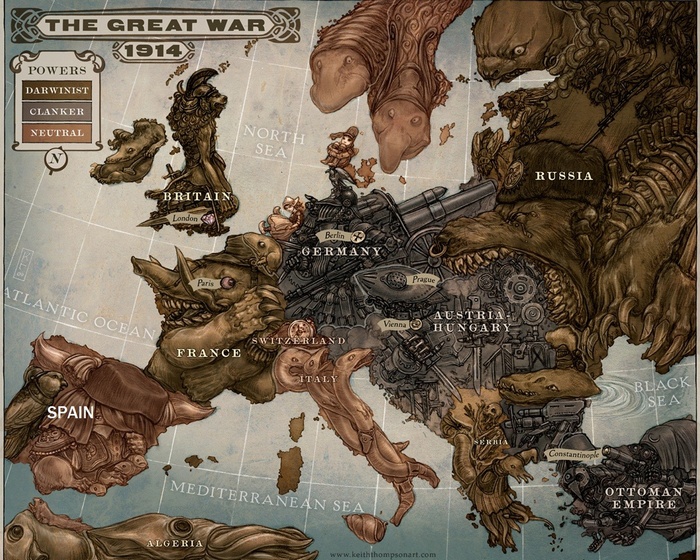 The Great War 1914 Map of Europe