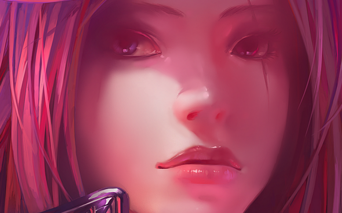 Katarina from League of Legends, close-up portrait
