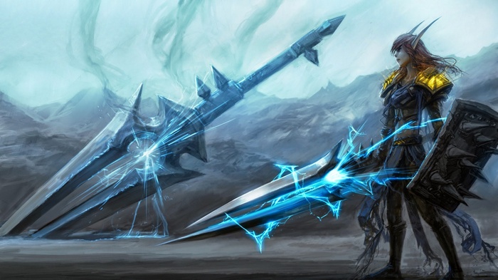 World of Warcraft Elf Warrior with Thunderfury