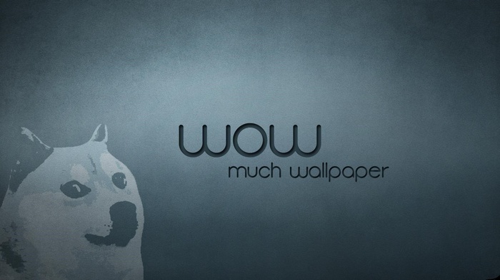 Doge meme with "wow much wallpaper" text