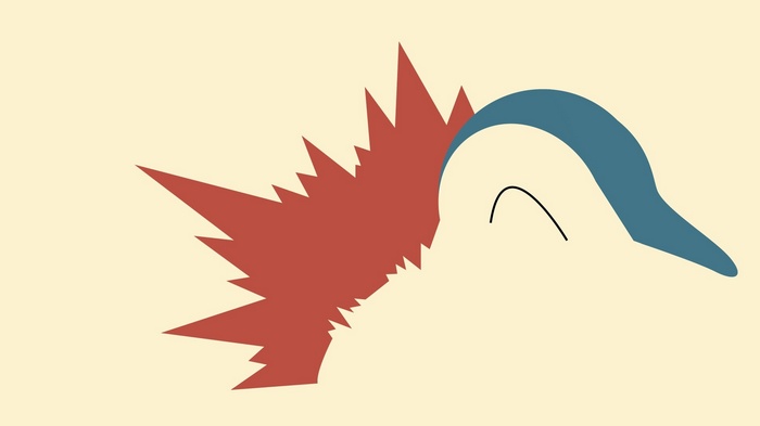 Minimalist illustration of Cyndaquil from Pokémon
