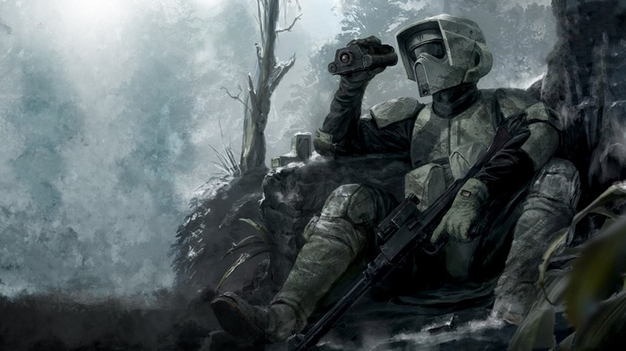 Star Wars Scout Trooper with Binoculars and Rifle