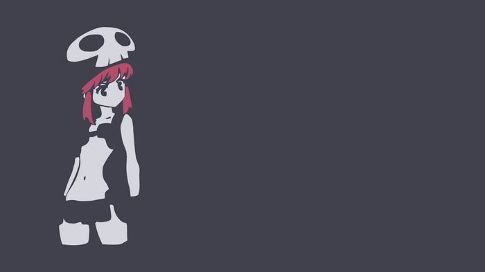 Jakuzure Nonon from Kill la Kill with a skull