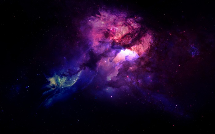 Digital art of a colorful nebula in space