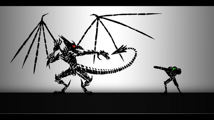 Samus Aran fights Ridley