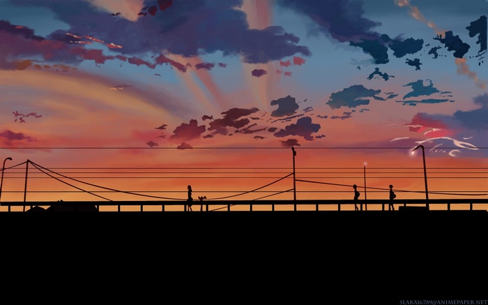 5 Centimeters Per Second Sunset Silhouette