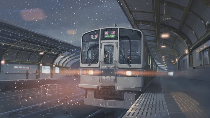 5 Centimeters Per Second Train Station in Snow