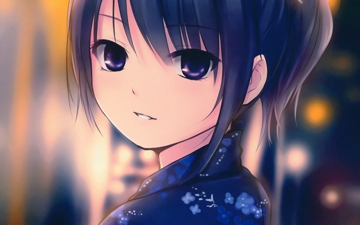 Anime girl in traditional clothing by Coffee-Kizoku