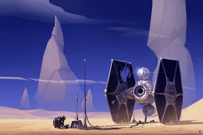 Star Wars TIE Fighter on Tatooine