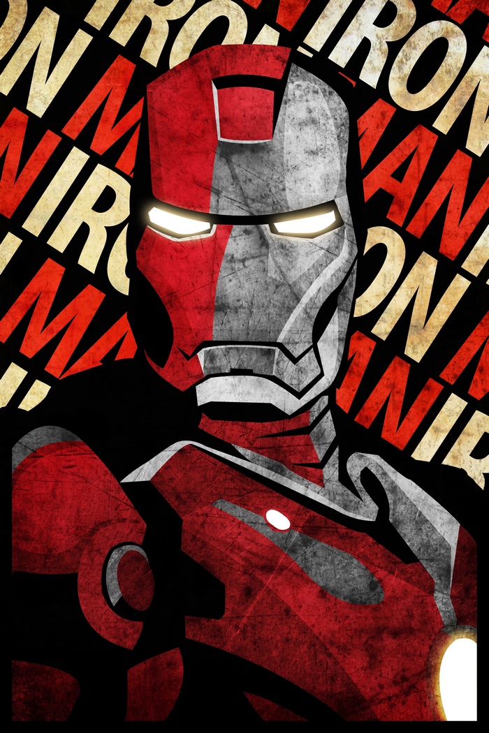 Iron Man Poster with Textured Design