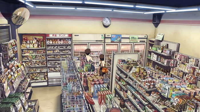 Convenience store interior from 5 Centimeters Per Second