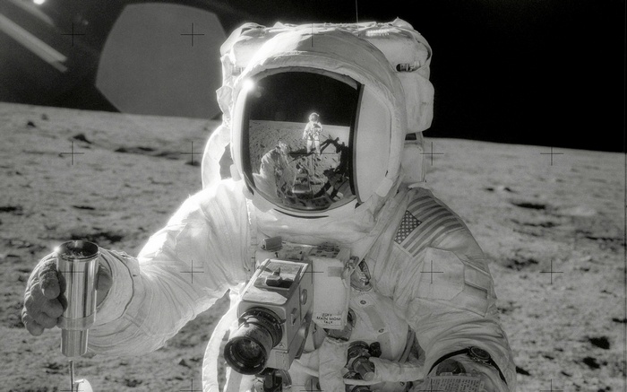 Astronaut on the Moon with Camera