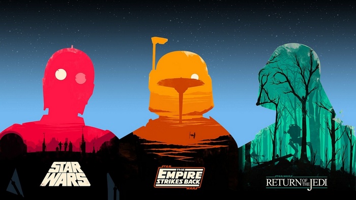 Star Wars: A New Hope, Empire Strikes Back, Return of the Jedi Collage