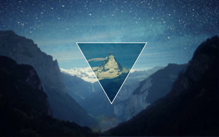 Matterhorn mountain within a triangle overlay