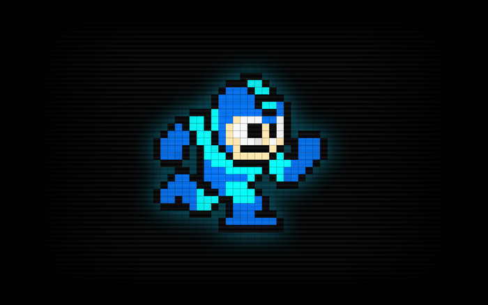Pixel art of Mega Man running