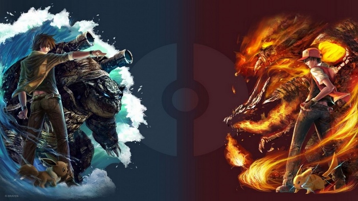 fantasy art anime Charizard anime boys Blastoise Pokémon