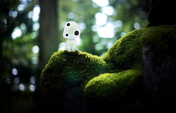 Princess Mononoke Kodama in a Mossy Forest