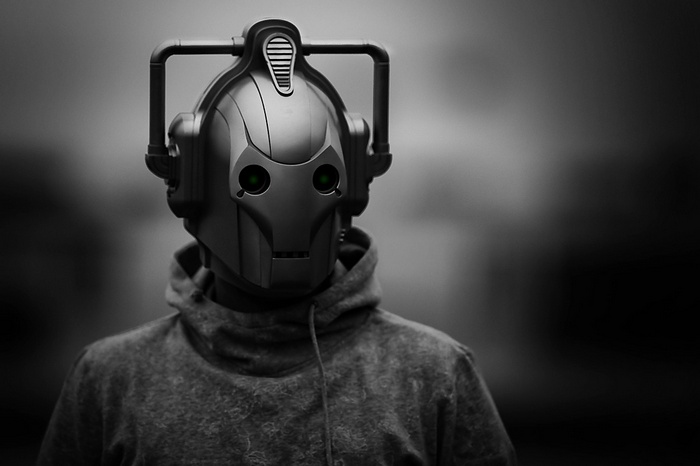 Monochrome Cyberman from Doctor Who