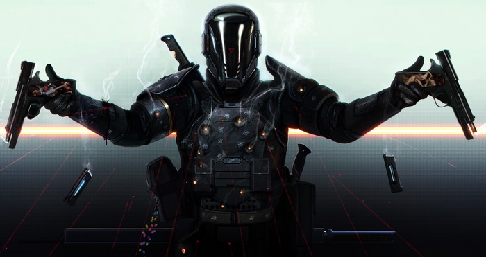 Cyberpunk soldier with pistols from Last Man Standing