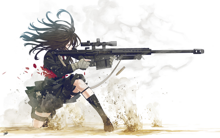 weapon anime sniper rifle anime girls snipers