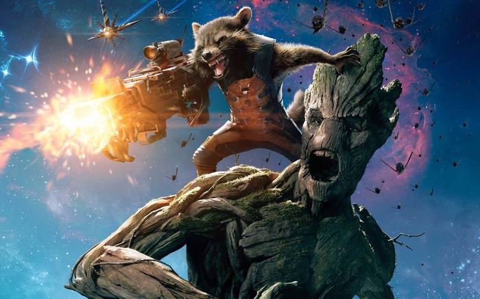 Rocket Raccoon and Groot in Guardians of the Galaxy