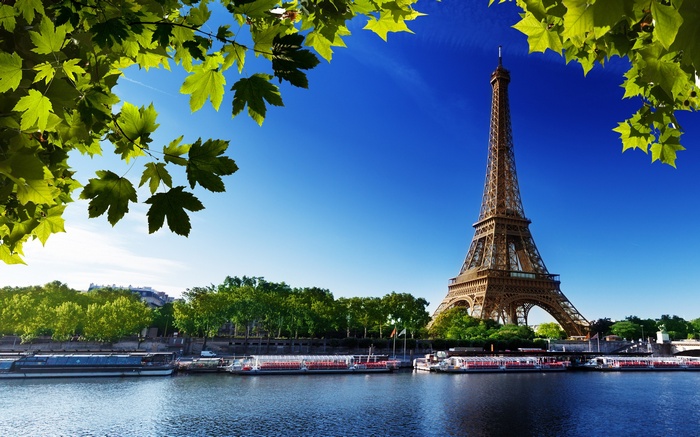 Eiffel Tower and Seine River in Paris