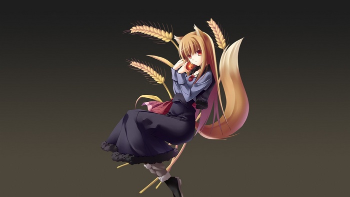 Holo from Spice and Wolf eating an apple