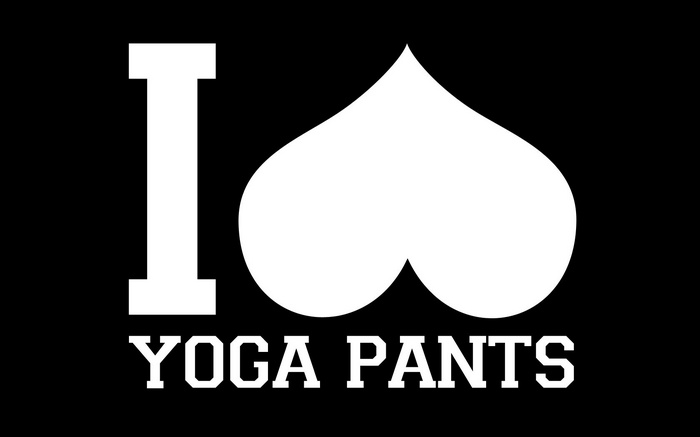I Love Yoga Pants text graphic