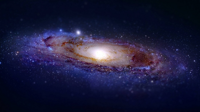 A spiral galaxy in deep space