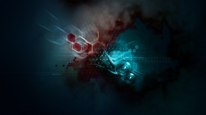 Abstract Digital Art with Hexagons